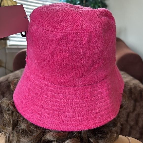 Brand New Juicy Couture Pink Bucket Hat Terrycloth w/ Gold Tone Embroidered Logo main image 13